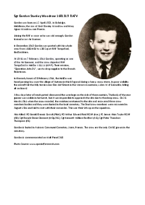 A preview of a PDF biography for Woodrow, Gordon Stanley